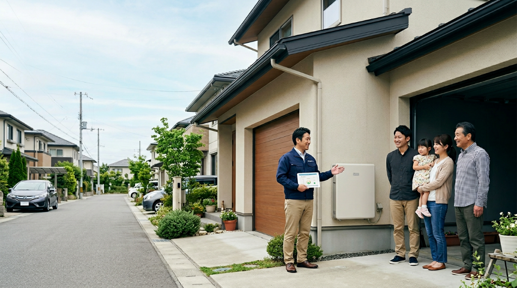 太陽光パネルと家族